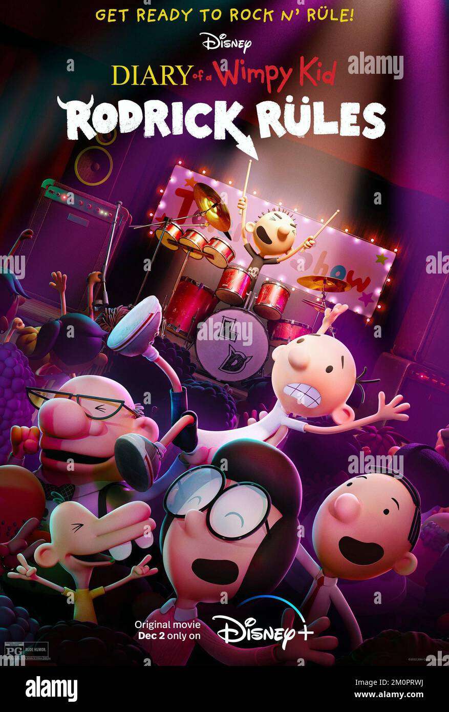 TAGEBUCH Eines KLEINEN JUNGEN: RODRICK-REGELN, US-Poster, Top: Rodrick Heffley (Stimme: Hunter Dillon), Center: Greg Heffley (Stimme: Brady Noon), 2022. © The Walt Disney Company/Courtesy Everett Collection Stockfoto