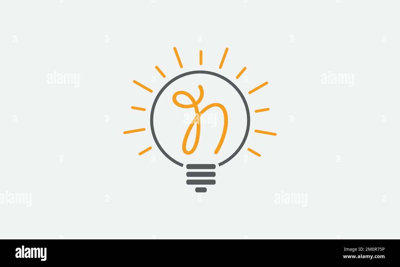 Logo für Elektrizitätslicht und Logo für Elektrizitätsfaser mit Vektordesign für Glühbirnen und Online-Vektorlogo für Glühlampen. Idea-Glühlampensymbol Stock Vektor