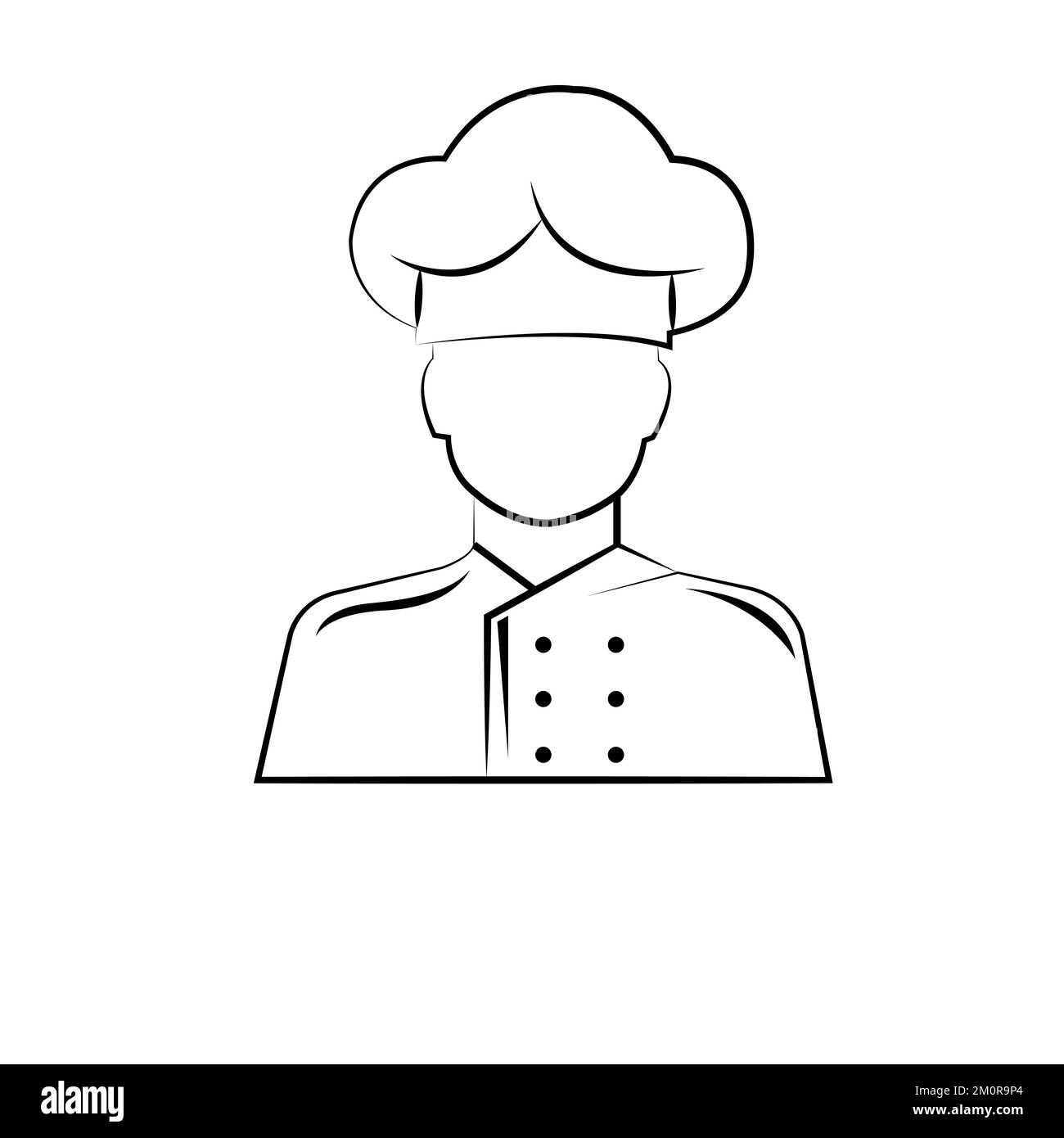 Illustration eines Jobs als Koch. Ausgefülltes Symbol, Silhouette.EPS 10 Stock Vektor