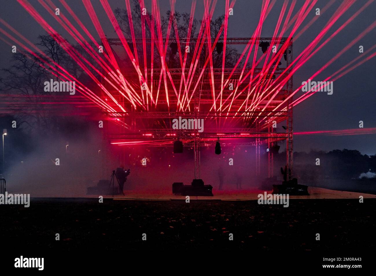 Parc de la Tete d or veranstaltet am 7. Dezember 2022 eine Lichtshow während des Fete des Lumieres (Lichterfestivals) 2022 in Lyon, Frankreich. Foto: Julien Reynaud/APS-Medias/ABACAPRESS.COM Stockfoto