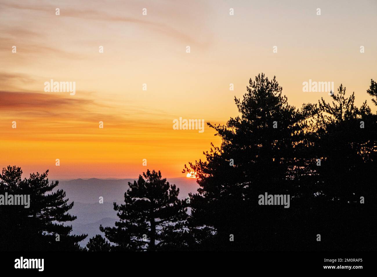 Sonnenuntergang auf dem ätna, catania, sizilien, italien Stockfoto