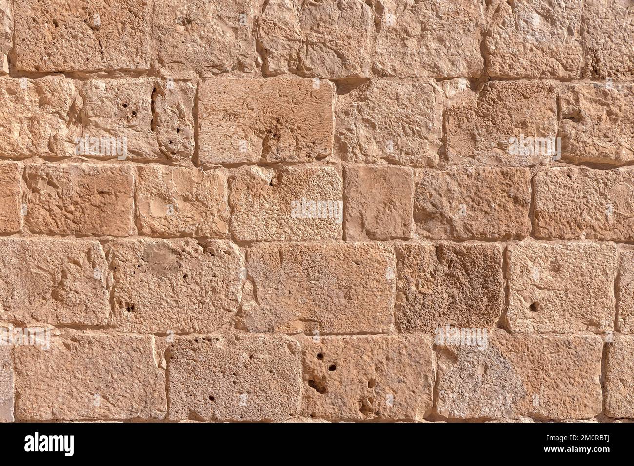 Oberfläche der alten Mauer aus dem Jerusalem-Stein. Israel Stockfoto
