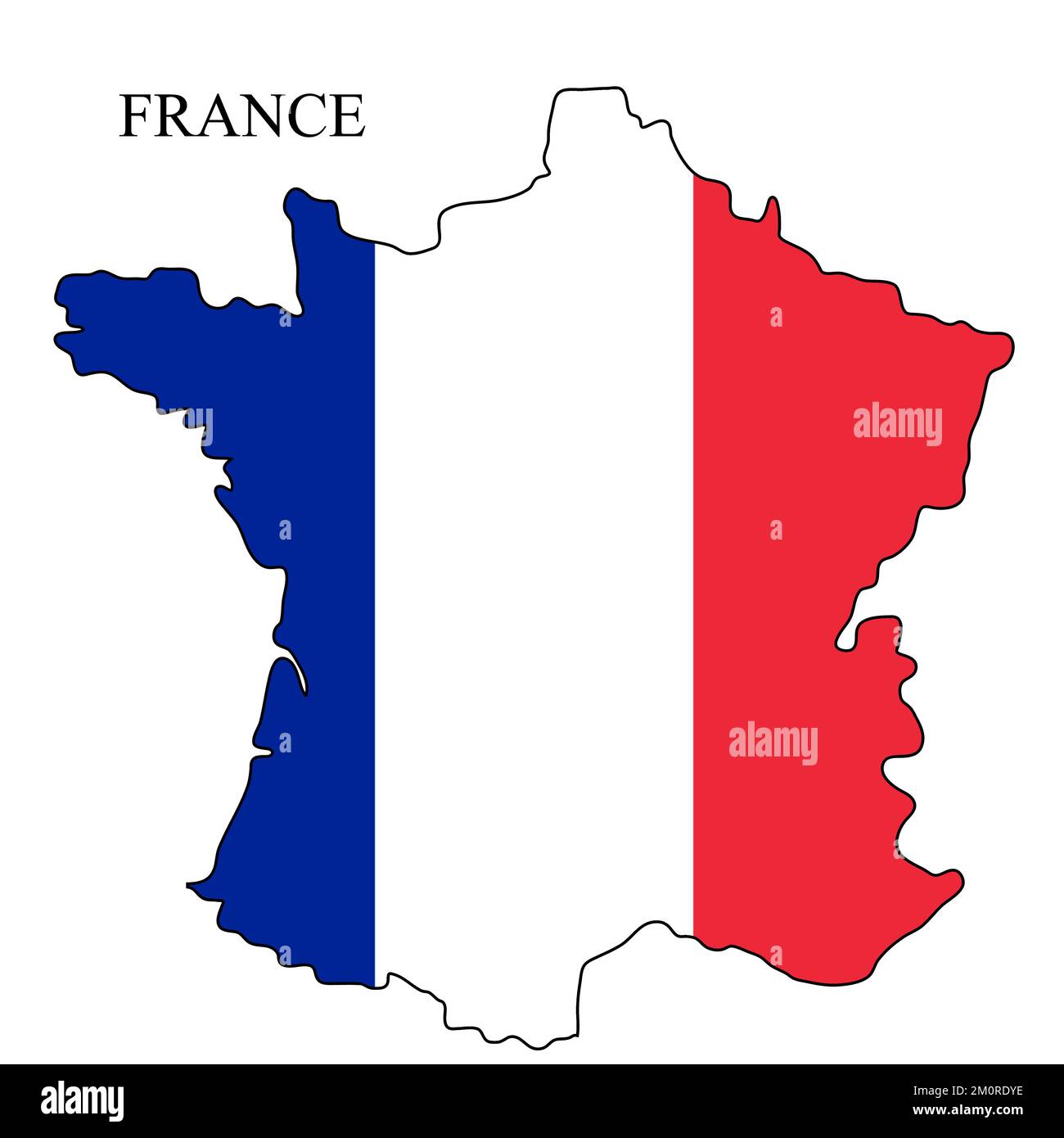 Abbildung des Kartenvektors in Frankreich. Weltwirtschaft. Berühmtes Land. Westeuropa. Europa. Stock Vektor