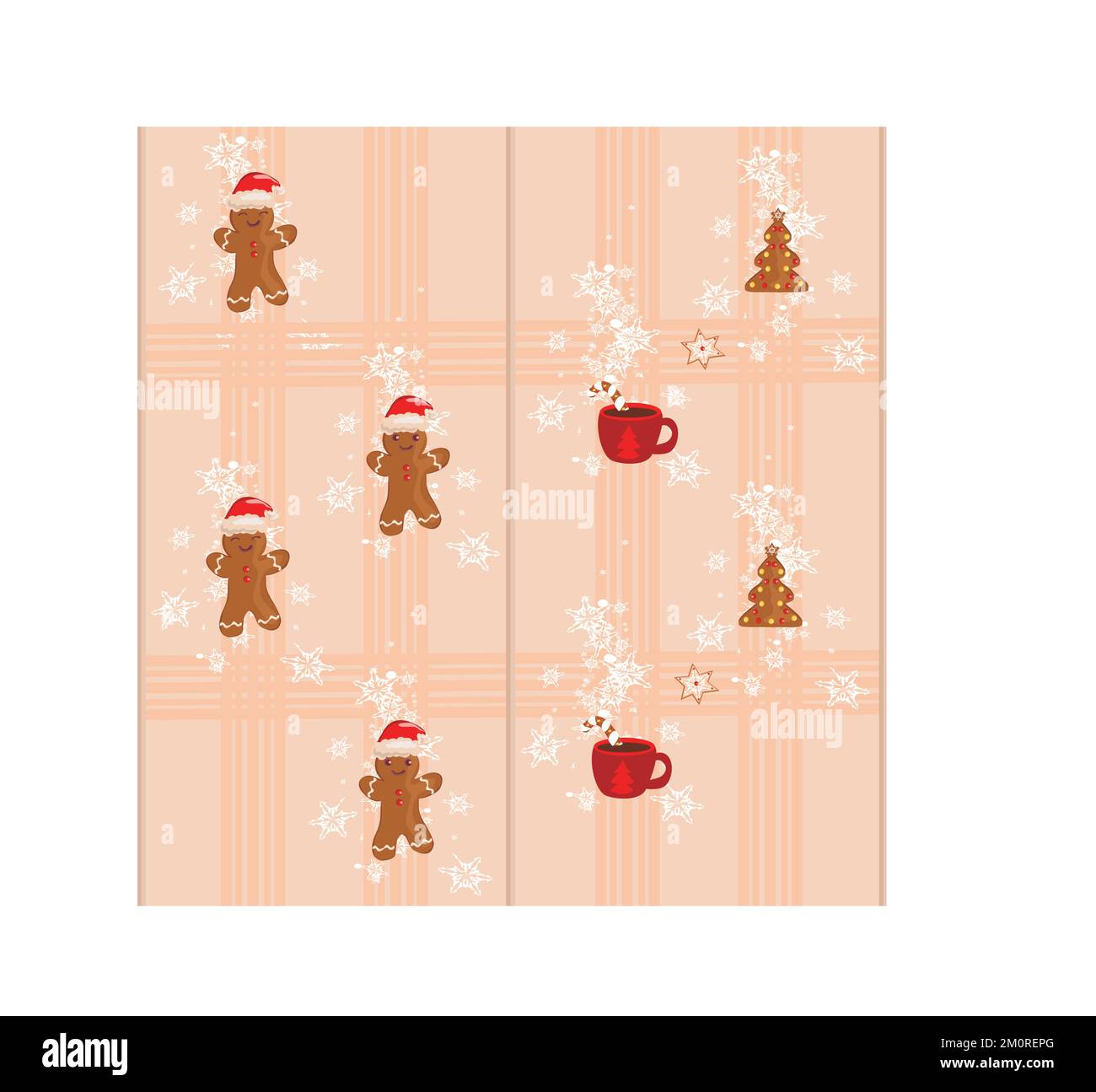 Weihnachtliches, nahtloses Muster-Set mit Lebkeksen Stock Vektor