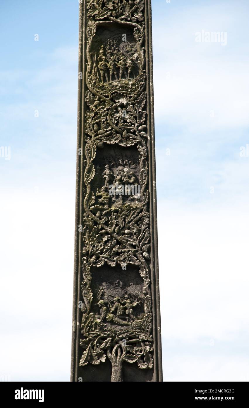 Celtic Cross (Detail), Durham Cathedral, Durham, Grafschaft Durham, Tyne und Wear, UK. Durham Cathedral ist eine normannische Kathedrale, erbaut von 1093 bis 1133. Stockfoto