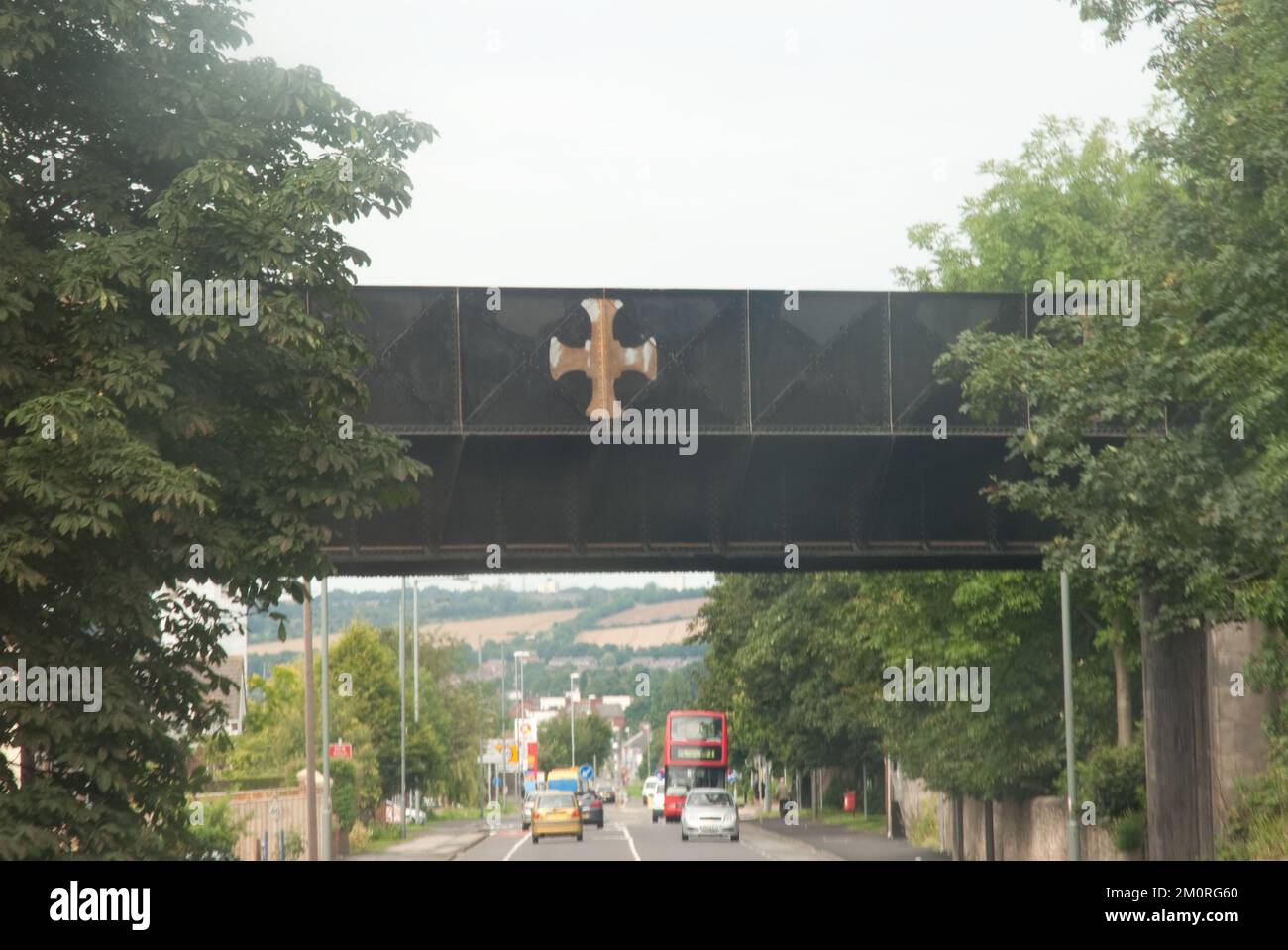 Brücke mit Symbol der Prinzbischöfe von Durham, Durham. Co Durham, Tyne und Wear, Großbritannien Stockfoto