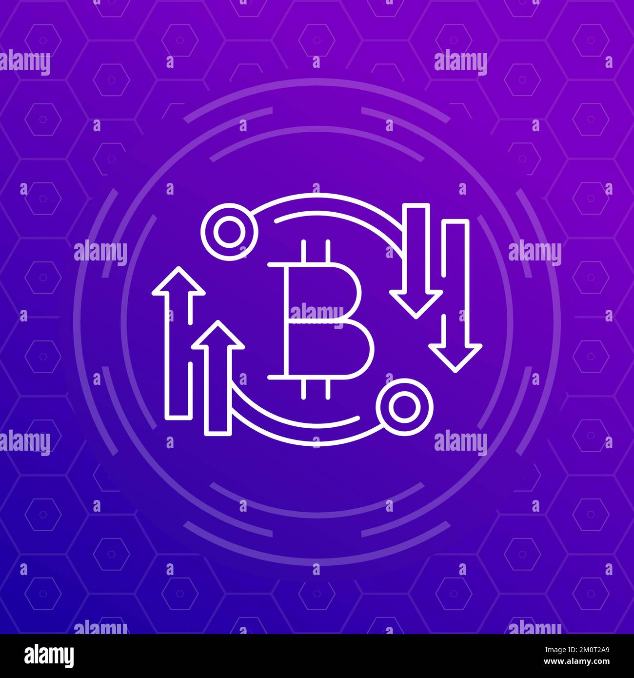 vektorsymbol für bitcoin-Handelslinie Stock Vektor