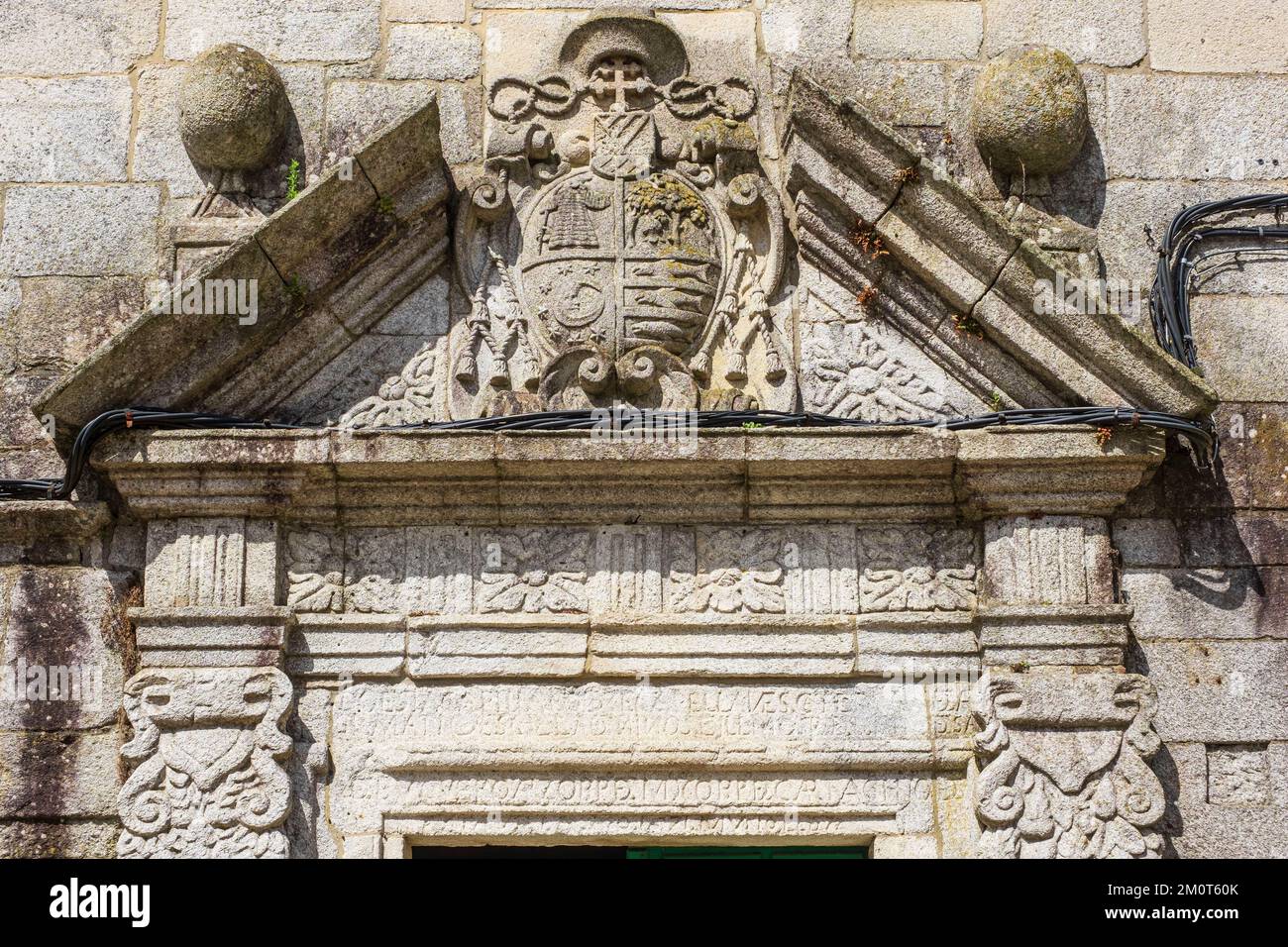 Spanien, Galicien, Melide, Bühne auf dem Camino Primitivo und Camino Franc, spanische Pilgerrouten nach Santiago de Compostela, Obra Pia de San Anton, ehemalige Wohltätigkeitseinrichtung aus dem 17.. Jahrhundert, jetzt Rathaus Melide Stockfoto