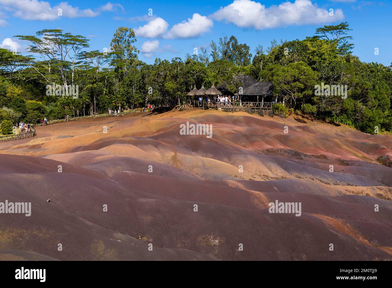 Mauritius, Black River District, Chamarel, Siebenfarbige Erde Stockfoto