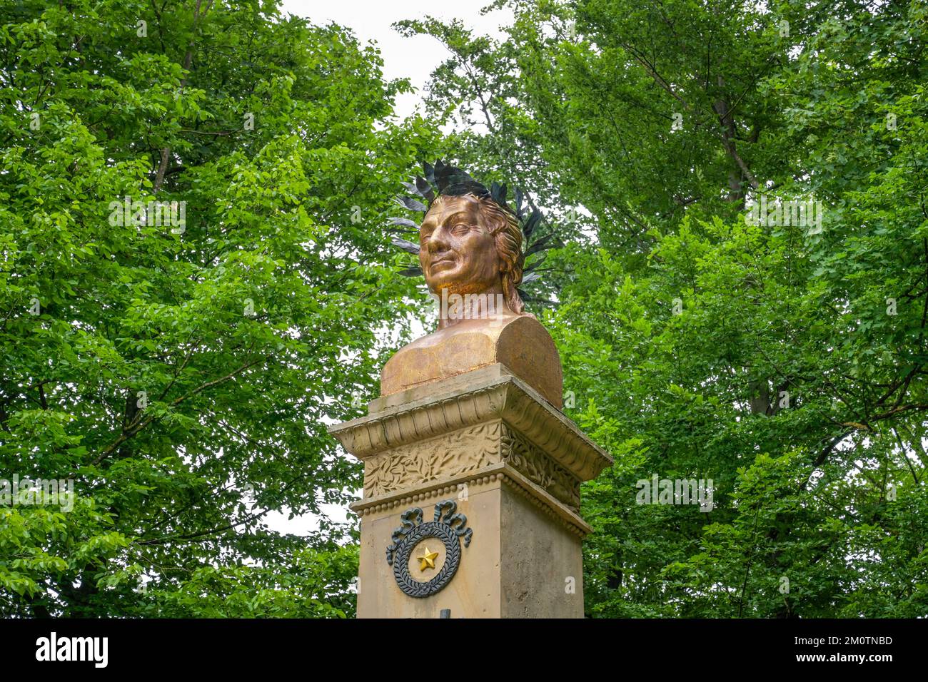 Denkmal Johann Peter Uz, Hofgarten, Ansbach, Bayern, Deutschland Stockfoto