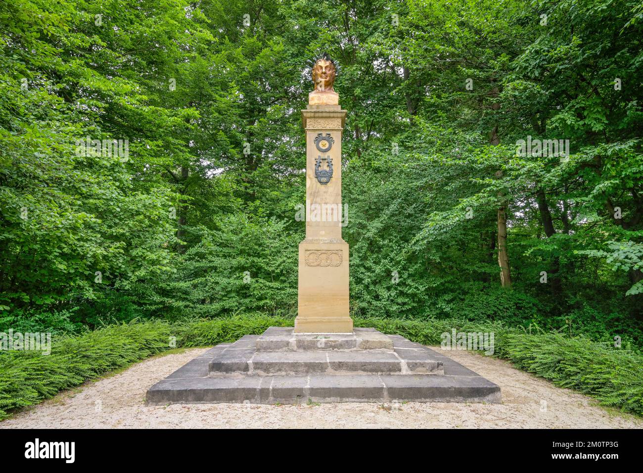 Denkmal Johann Peter Uz, Hofgarten, Ansbach, Bayern, Deutschland Stockfoto