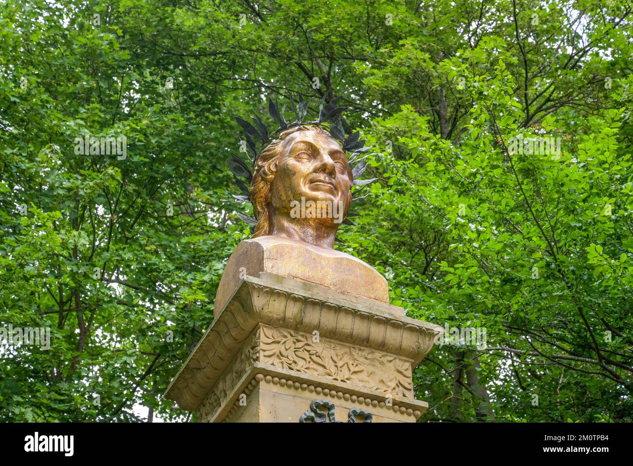 Denkmal Johann Peter Uz, Hofgarten, Ansbach, Bayern, Deutschland Stockfoto