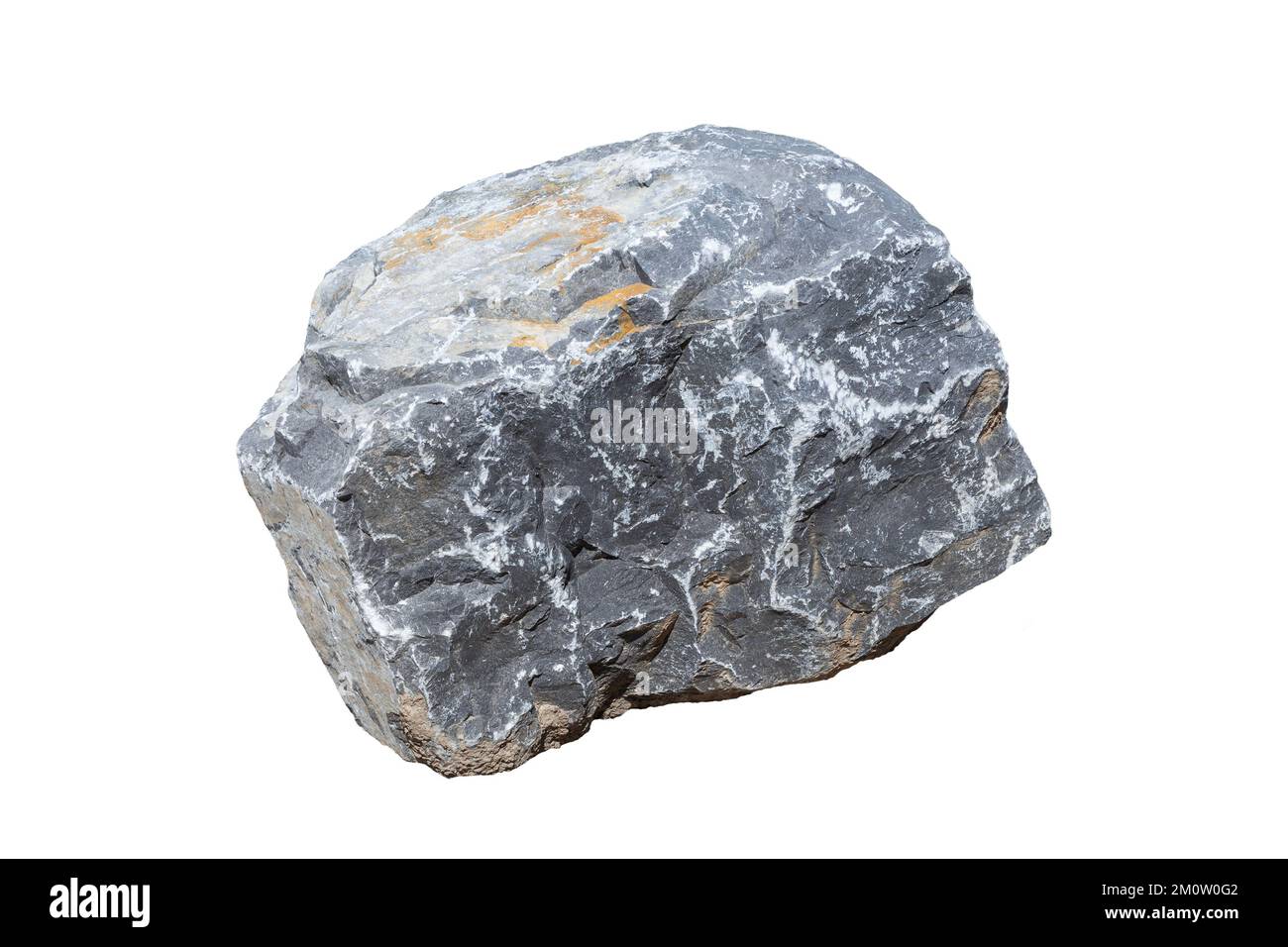 Große graue Felsbrocken schneiden aus und isoliert auf einem weißen Hintergrund, Stock Foto Bild Stockfoto