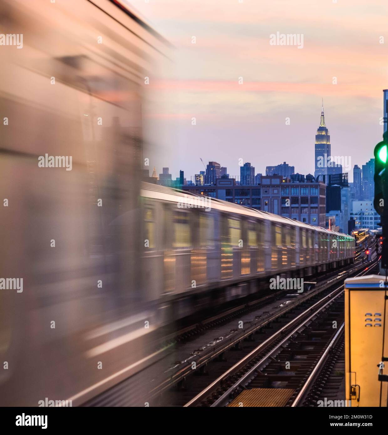 U-Bahn Bahnsteig New York City Transit Öffentliche Verkehrsmittel Kopierraum Grafikressourcen Stockfoto