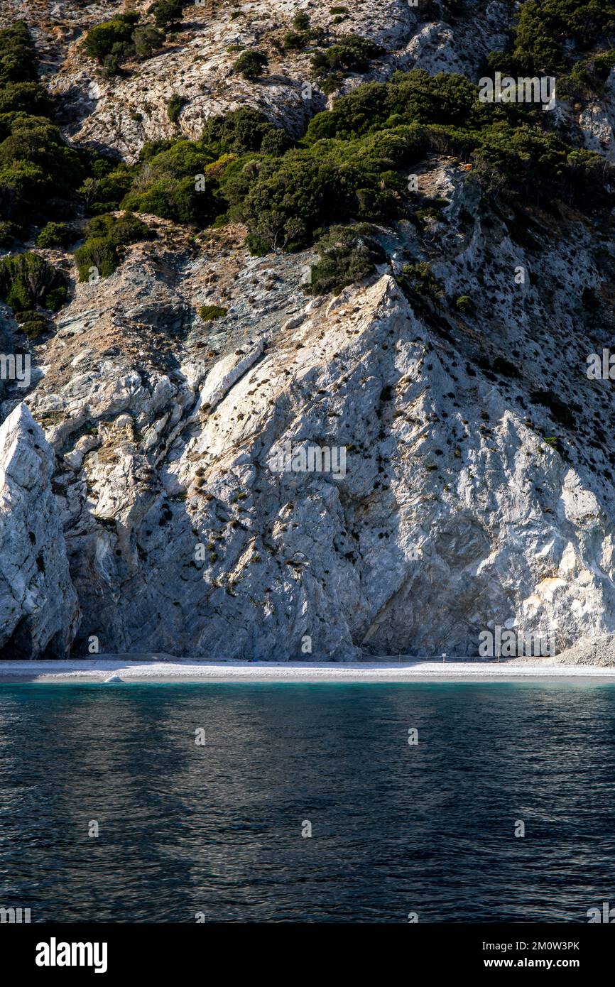 Lalaria Beach auf der Insel Skiathos, Griechenland Stockfoto