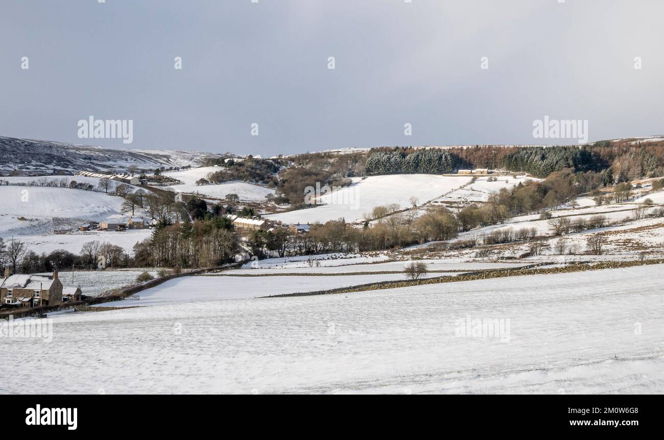 Rosedale East Hill Cottages im Winter von Bell Top Hill Stockfoto