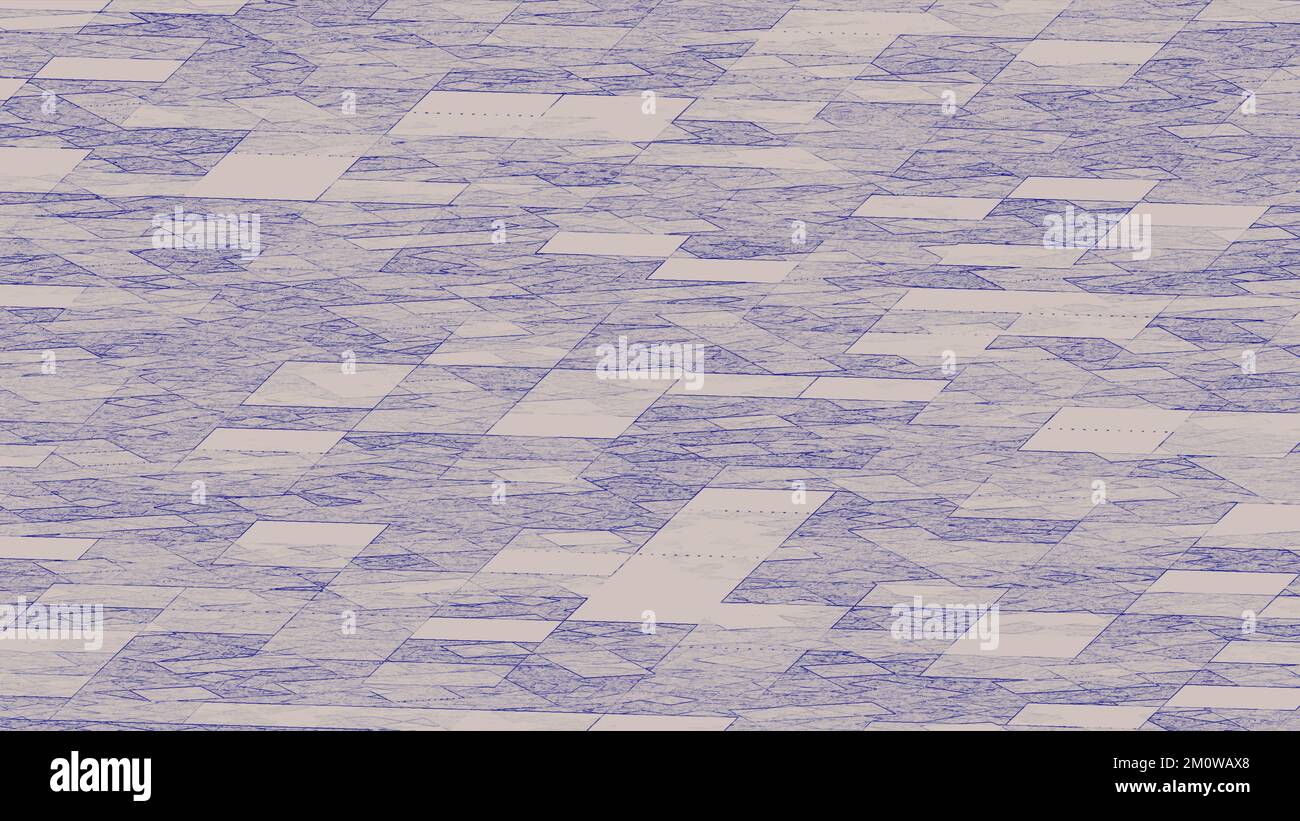 Künstlerische geometrische Formen wie Malen auf abstraktem Hintergrund mit 3D-Rendering für Konstruktions-, Geometrie- und Architekturkonzepte Stockfoto