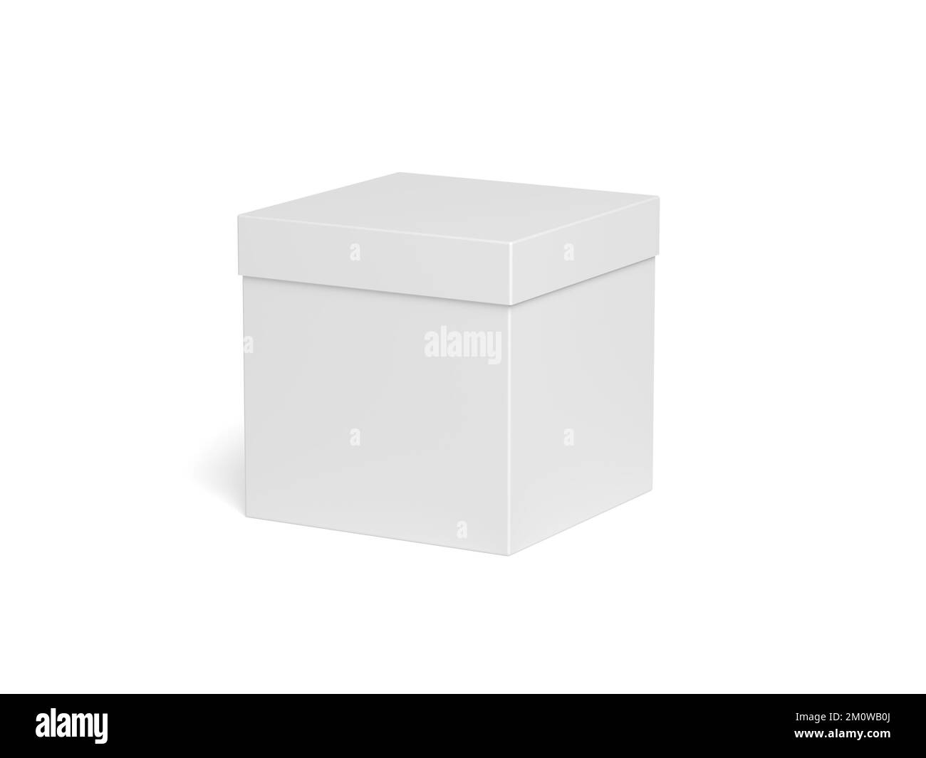 Kästchen isoliert auf weißem Hintergrund. Leer. 3D Abbildung. Stockfoto