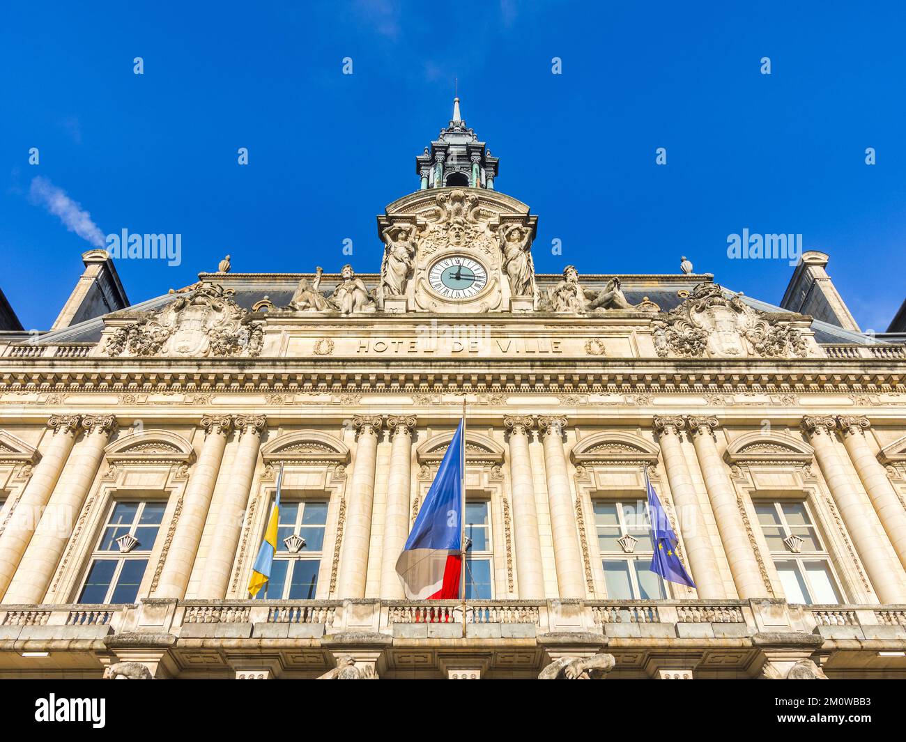 Hotel de Ville / Mairie / Rathaus - von Victor Laloux entworfene Touren, 1904 fertiggestellt - Indre-et-Loire (37), Frankreich. Stockfoto