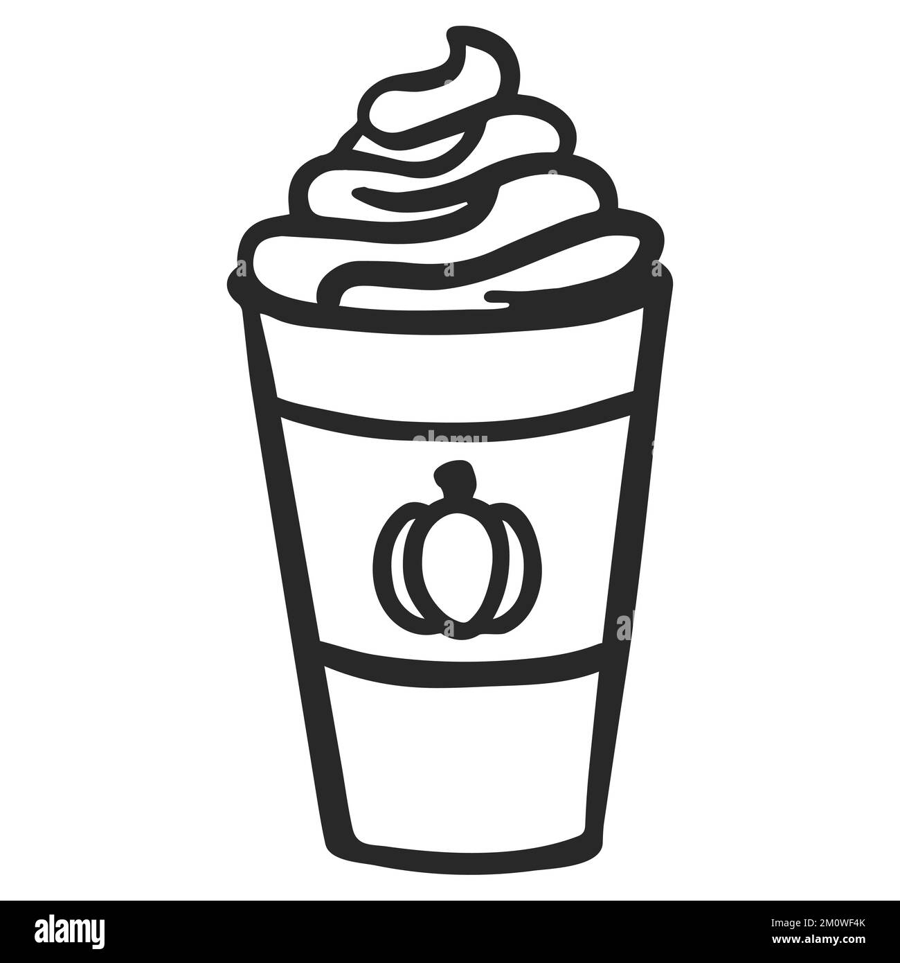 Kürbis-Gewürzkaffee im Oktober oder Herbst Stock Vektor