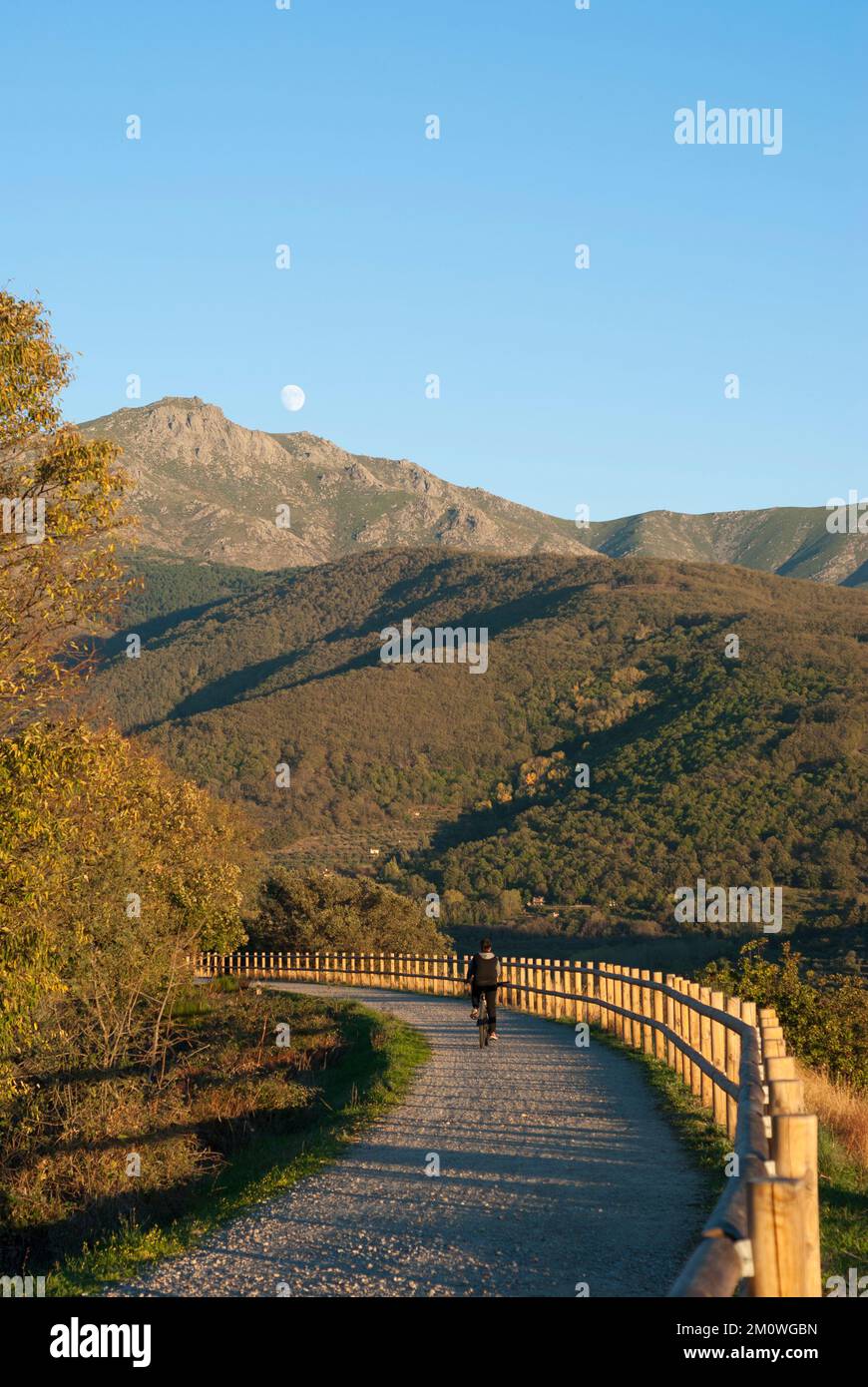 Via Verde de de la Plata Eurovelo, Hervas, Caceres, Extremadura, Spanien, Vertikal Stockfoto