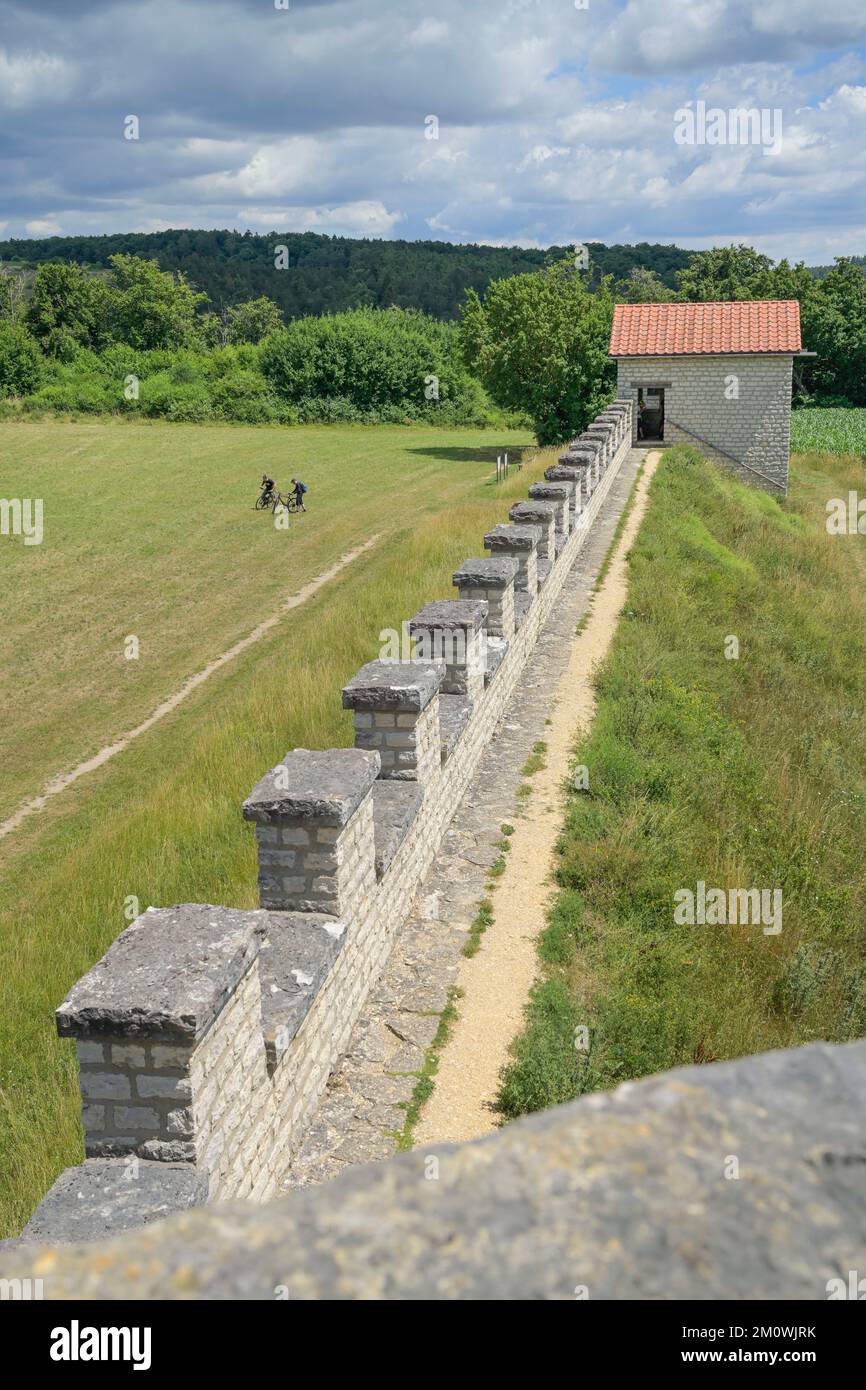 Rekonstruierung Römerkastell Pfünz, Altmühltal, Bayern, Deutschland Stockfoto