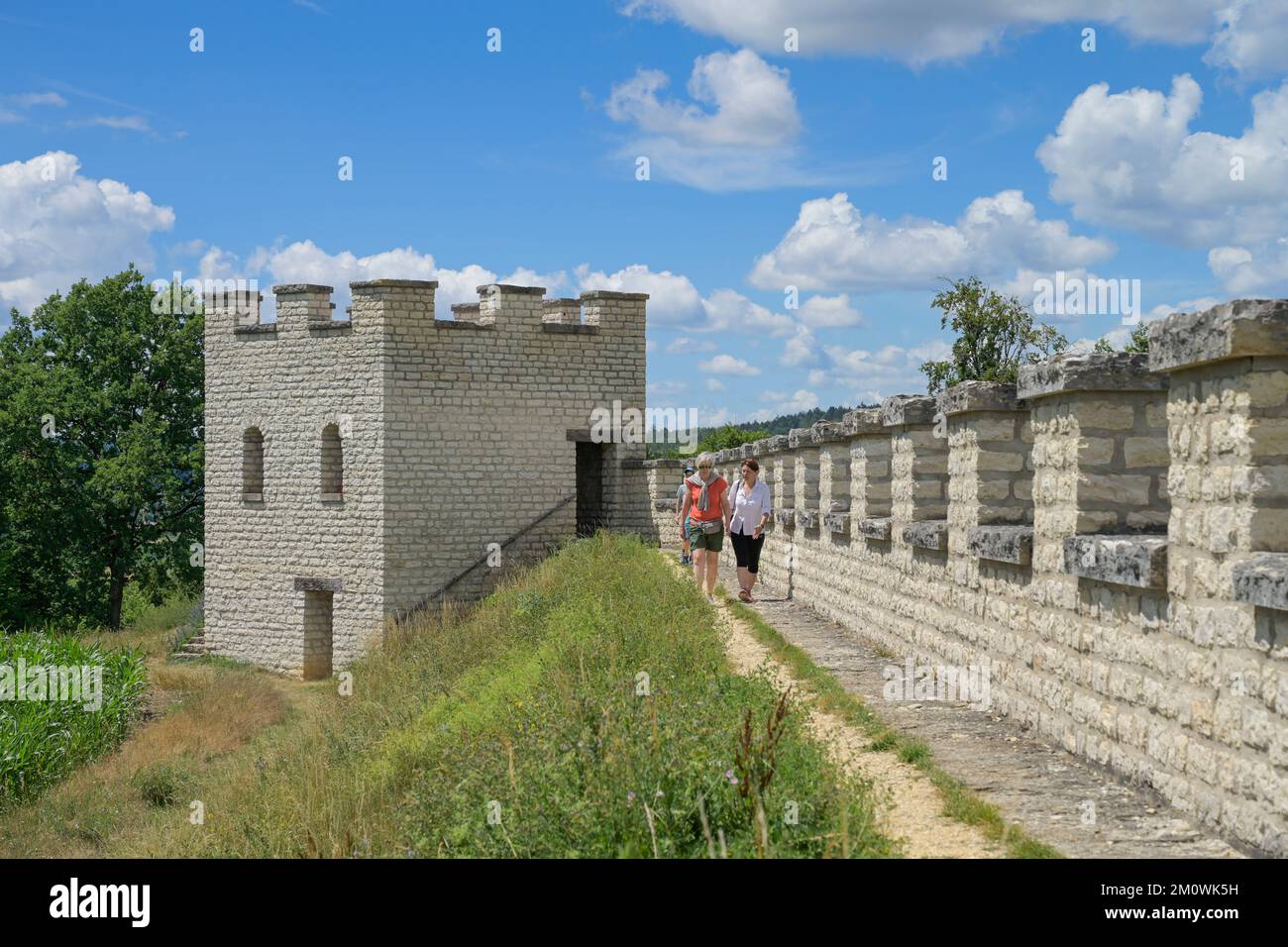 Rekonstruierung Römerkastell Pfünz, Altmühltal, Bayern, Deutschland Stockfoto