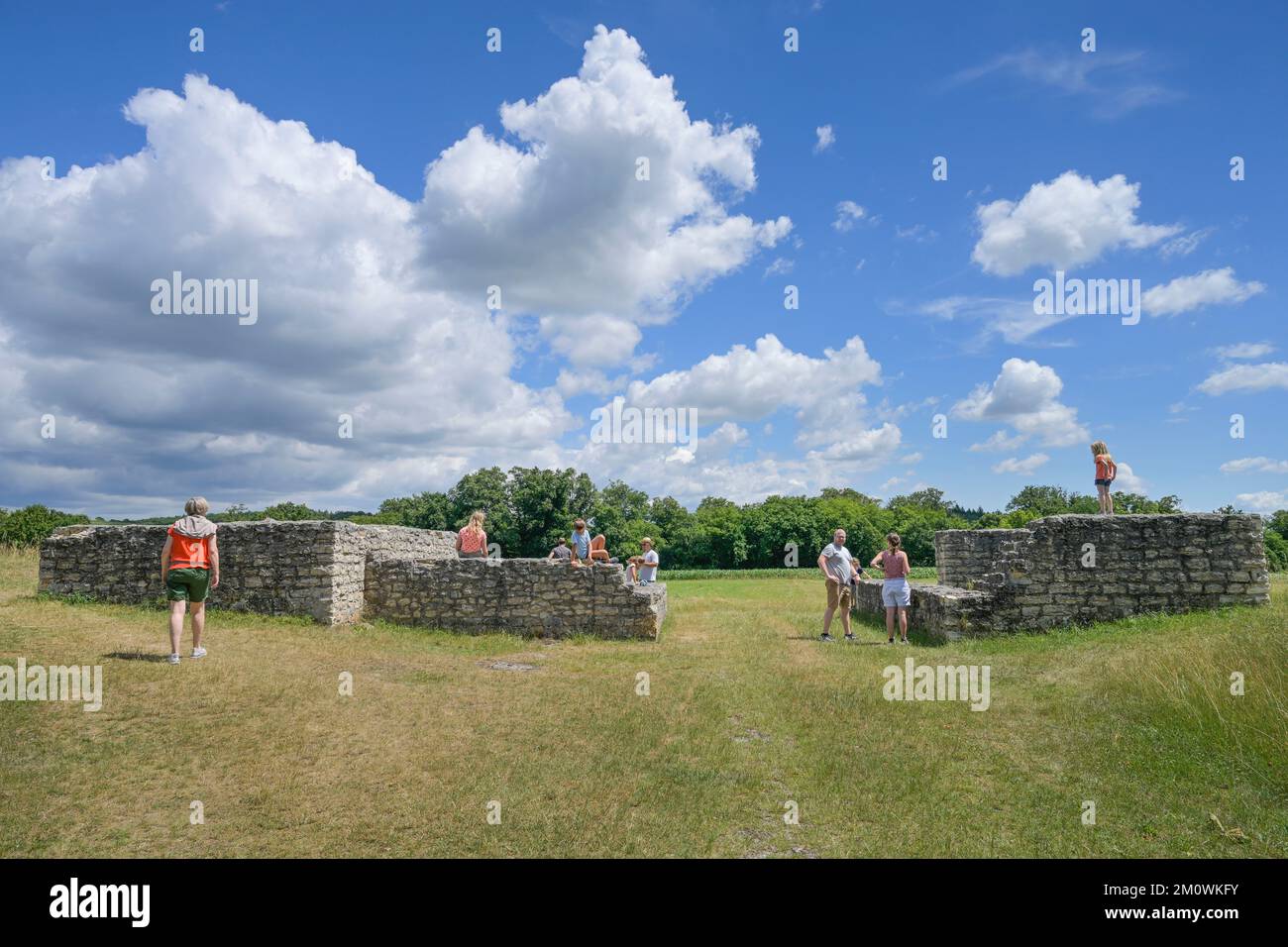 Rekonstruierung Römerkastell Pfünz, Altmühltal, Bayern, Deutschland Stockfoto