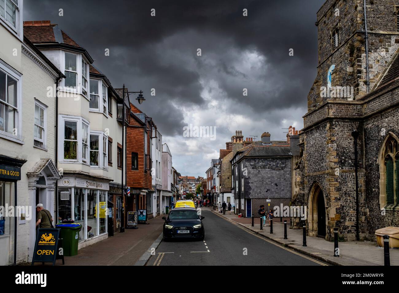 The High Street, Lewes, East Sussex, Großbritannien. Stockfoto