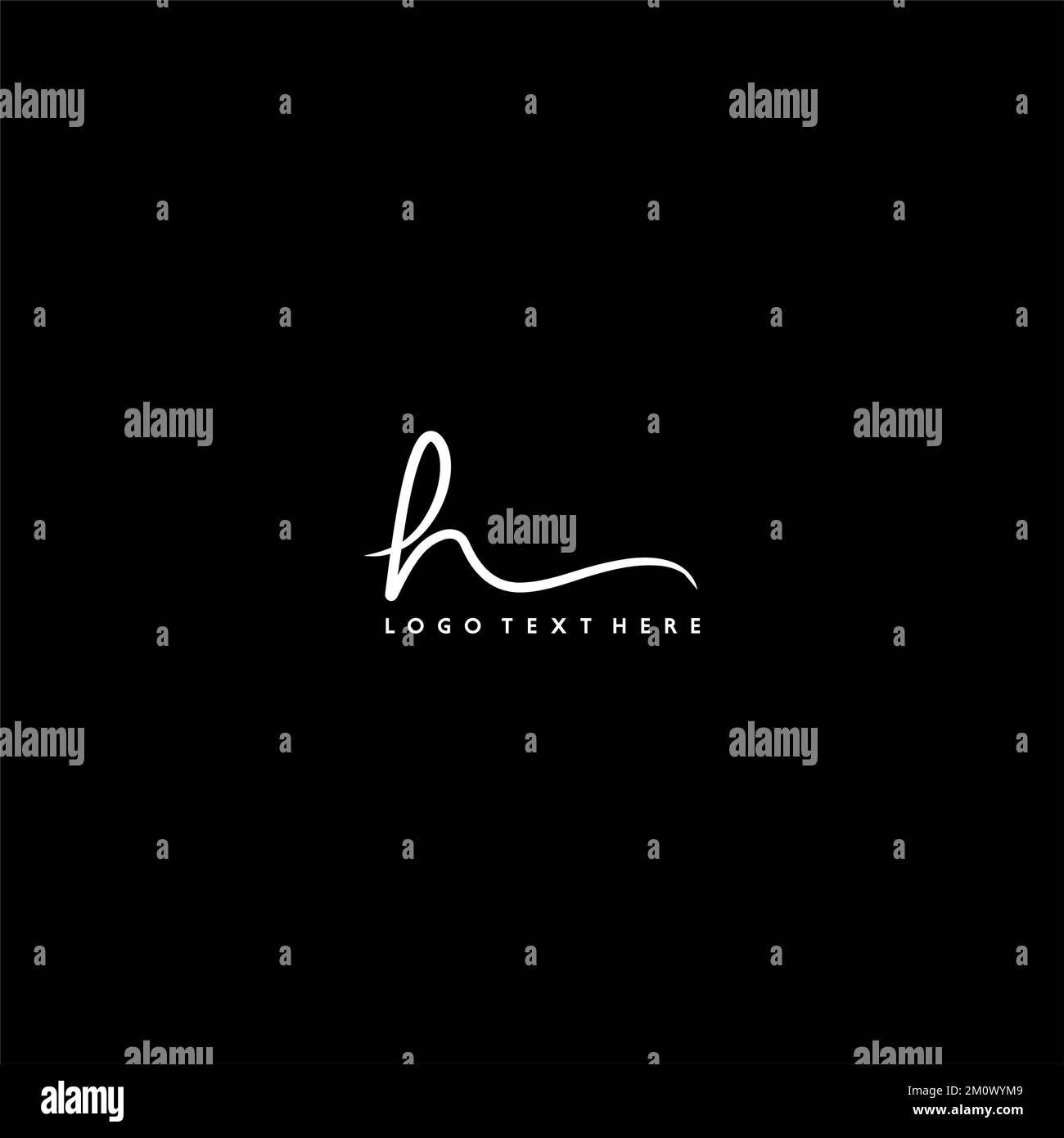 Handgeschriebenes Style-H-Monogramm-Design, handgeschriebenes Letter-H-Logo, H-Logo, Monogramm mit Buchstabe H, anfängliches H-Buchstabendesign, Signaturstil mit Buchstabe H. Stock Vektor