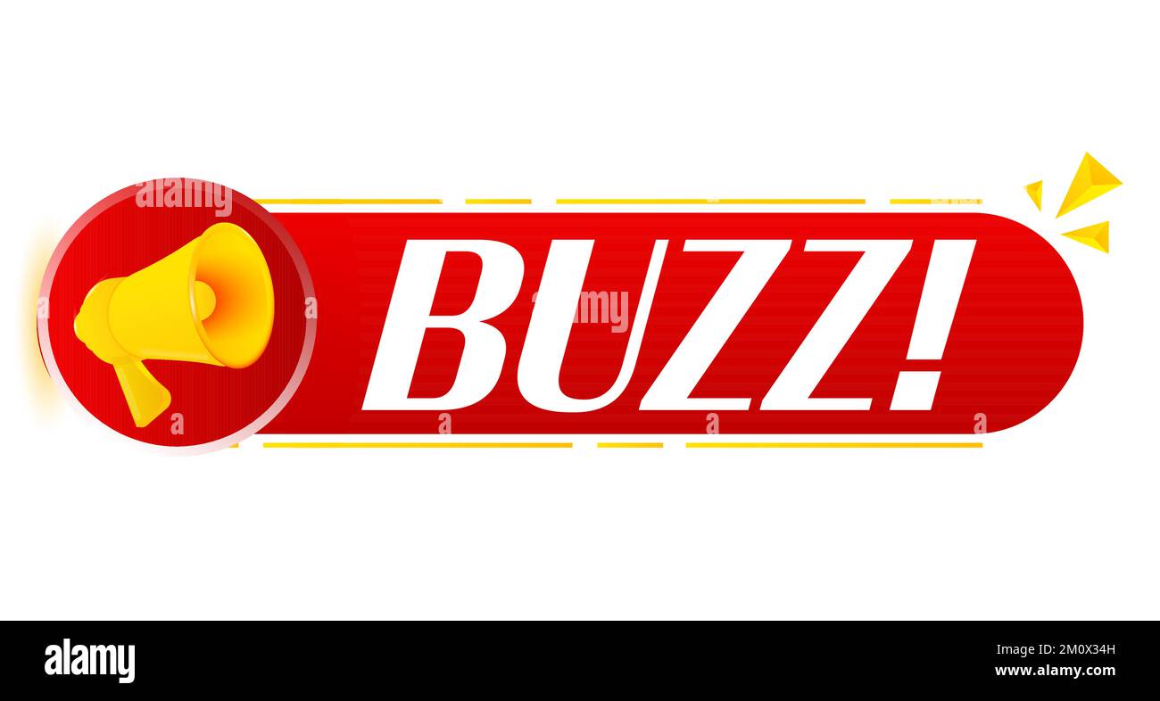 Megafon mit Buzz auf weißem Hintergrund. Megafon-Banner. Webdesign. Vektor Stock Vektor