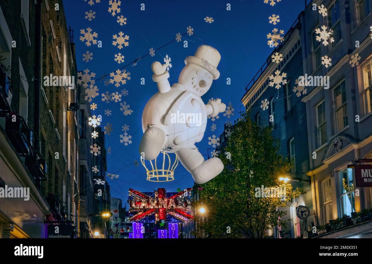Carnaby Street Soho London UK Christmas Lights 2022 Stockfoto