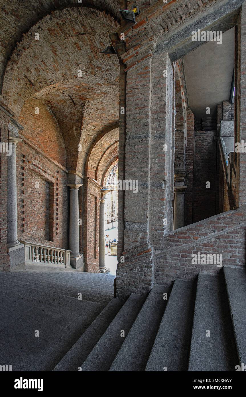 Italien Piemont Provinz Turin Residenz Sabaude Rivoli Museum für zeitgenössische Kunst Stufenflug Stockfoto