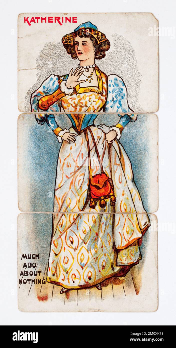 Vintage Katherine Spielkarten Illustration - von Shakespeares viel Lärm um nichts Stockfoto