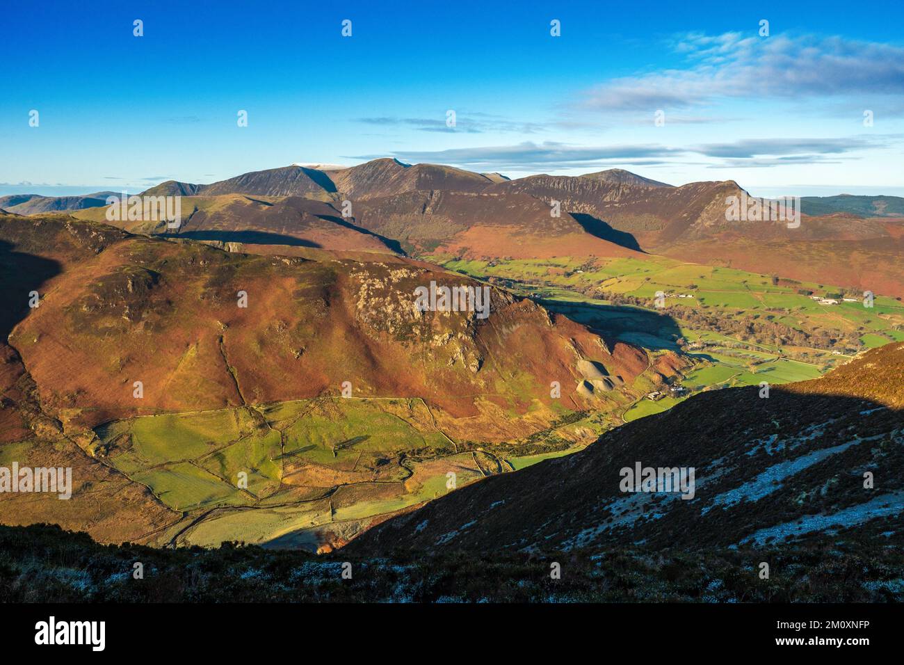 Die nordwestlichen Fells des Lake District National Park und Newlands Valley Stockfoto