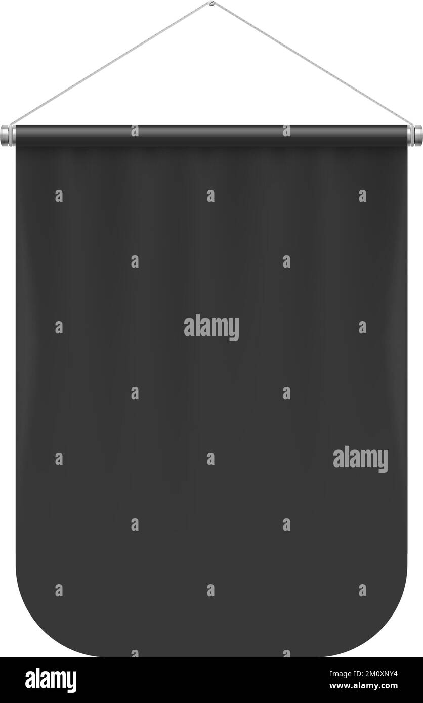 Der Schwarze Pennant hängt an einem Weißen. Leere Vorlage Abbildung des Sport Flag Symbol Mockup für Creative Design Stock Vektor