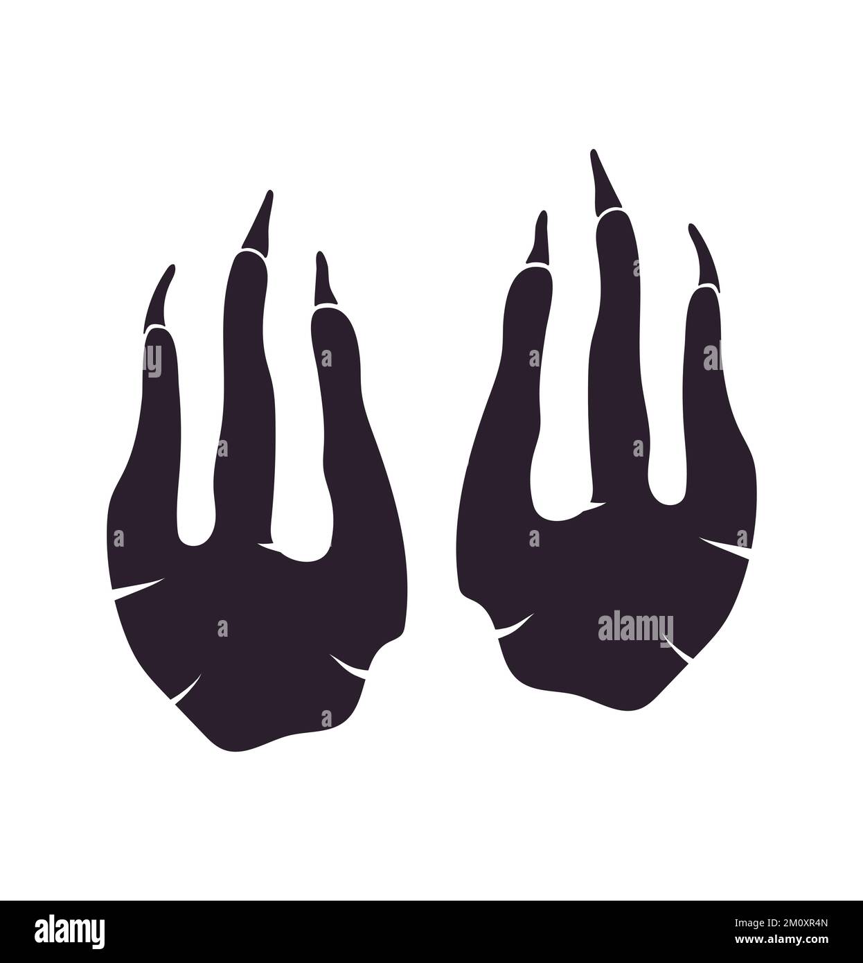 Deinonychus-Dinosaurier-Fußabdruck-Vektor. Paläontologie, historischer Jahrgang. Paläontologische Dinosaurierspuren-Illustration. Stock Vektor Deinonychus-Dinosaurier-Fußabdruck-Vektor. Paläontologie, historischer Jahrgang. Paläontologische Dinosaurierspuren-Illustration. Stock Vektor