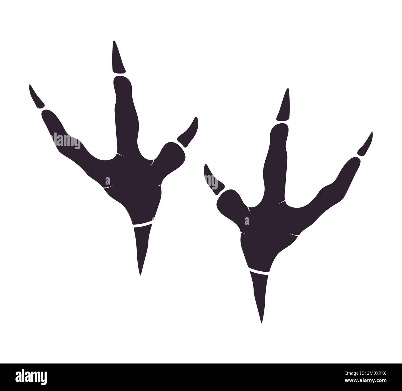 Oviraptor-Dinosaurier-Fußabdruck-Vektor. Paläontologie, historischer Jahrgang. Paläontologische Dinosaurierspuren-Illustration. Stock Vektor Oviraptor-Dinosaurier-Fußabdruck-Vektor. Paläontologie, historischer Jahrgang. Paläontologische Dinosaurierspuren-Illustration. Stock Vektor