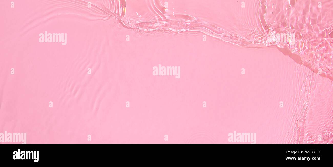 Banner Hintergrund transparent rosa klar Wasser Welle Oberflächenstruktur Stockfoto
