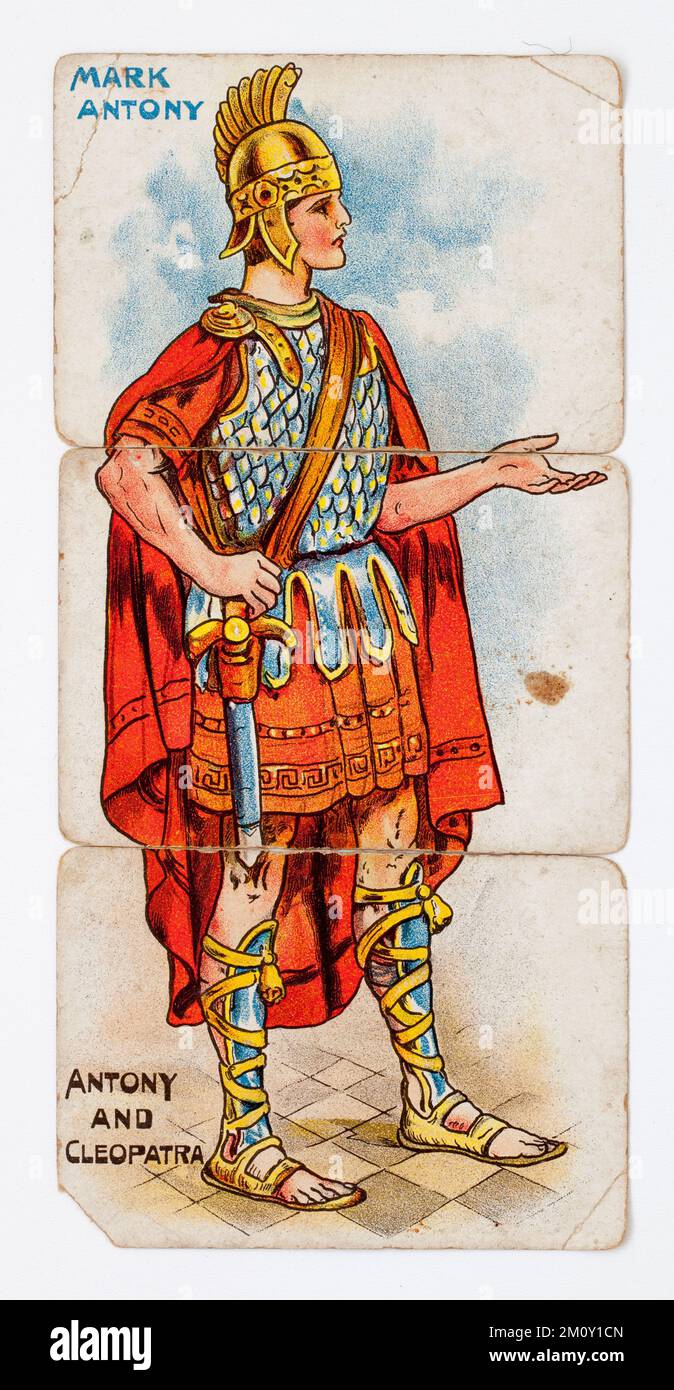 Vintage-Spielkarte Illustration von Shakespeares Mark Anton aus Antony und Kleopatra Stockfoto