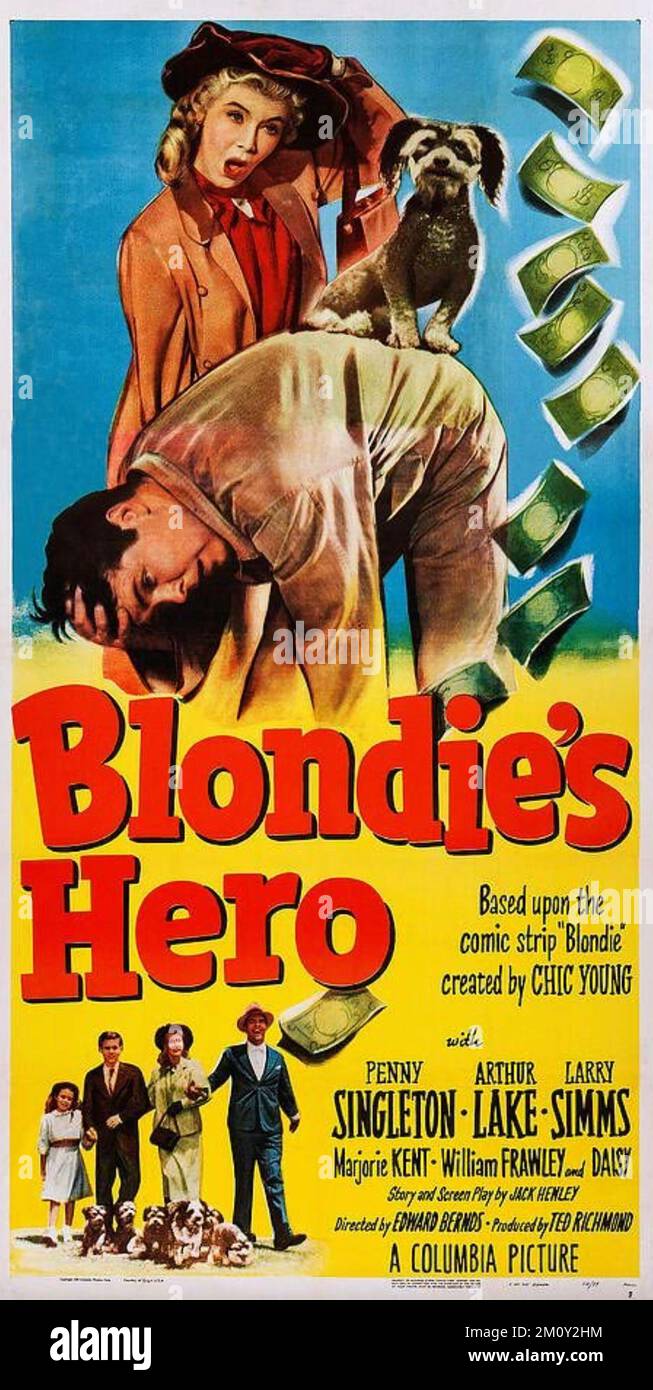 BLONDIES HELD 1950 Columbia Film mit Penny Singleton und Arthur Lake Stockfoto