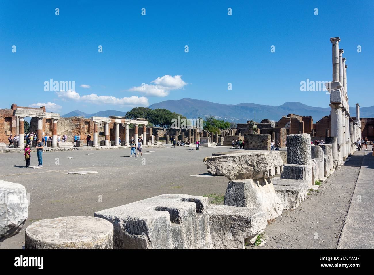 Das Forum, die antike Stadt Pompeji, Pompeji, die Metropolstadt Neapel, die Region Kampanien, Italien Stockfoto