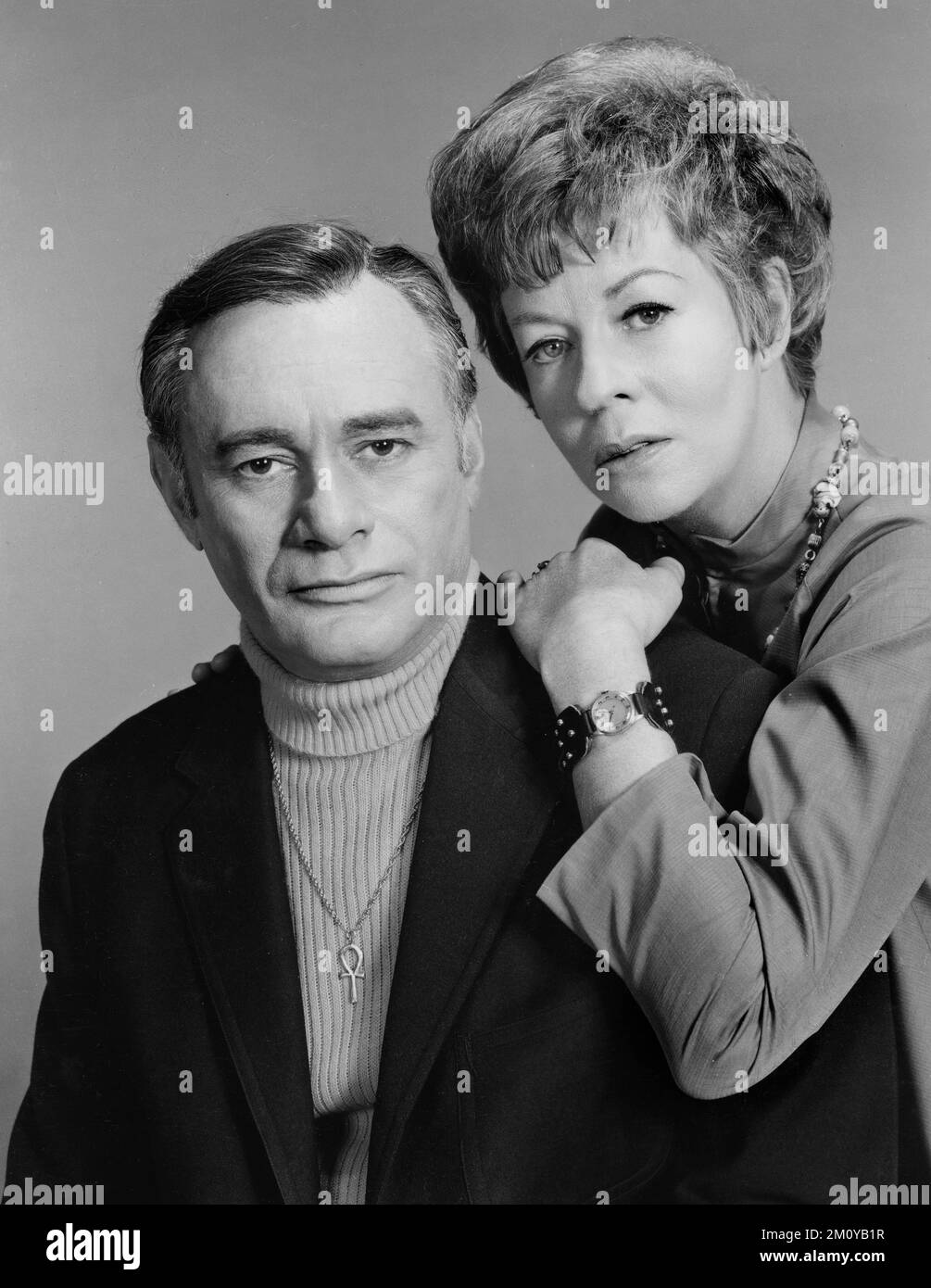 Martin Balsam, Uta Hagen, Publicity Portrait for the Television Play von CBS Playhouse, „The Day Before Sunday“, CBS, 1970 Stockfoto