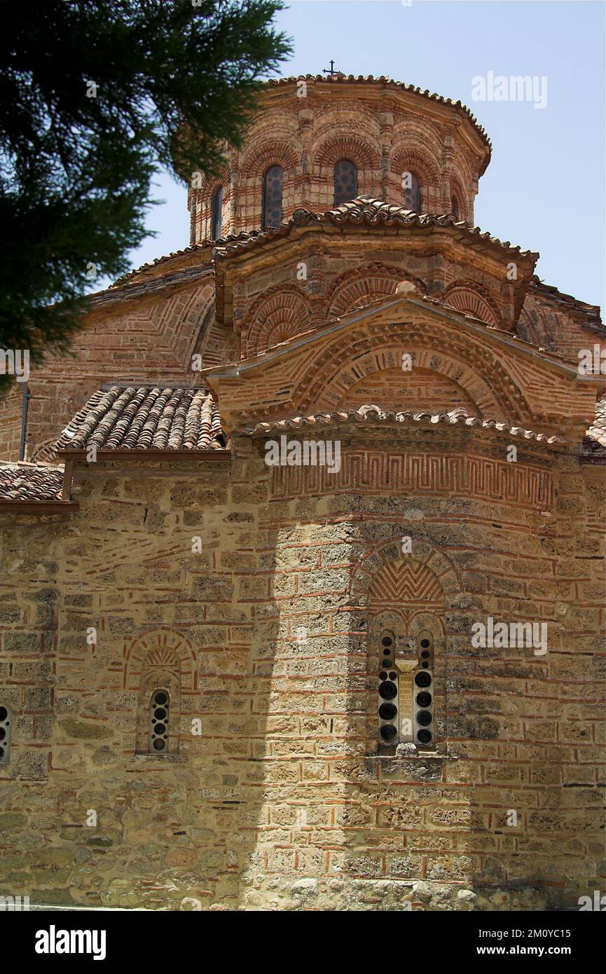 Meteory, Μετέωρα, Meteora, Grecja, Griechenland, Griechenland; Μεγάλο Μετέωρο; Kloster des Großen Meteorons; Wielki Meteor klasztor Przemienia Pańskiego Stockfoto