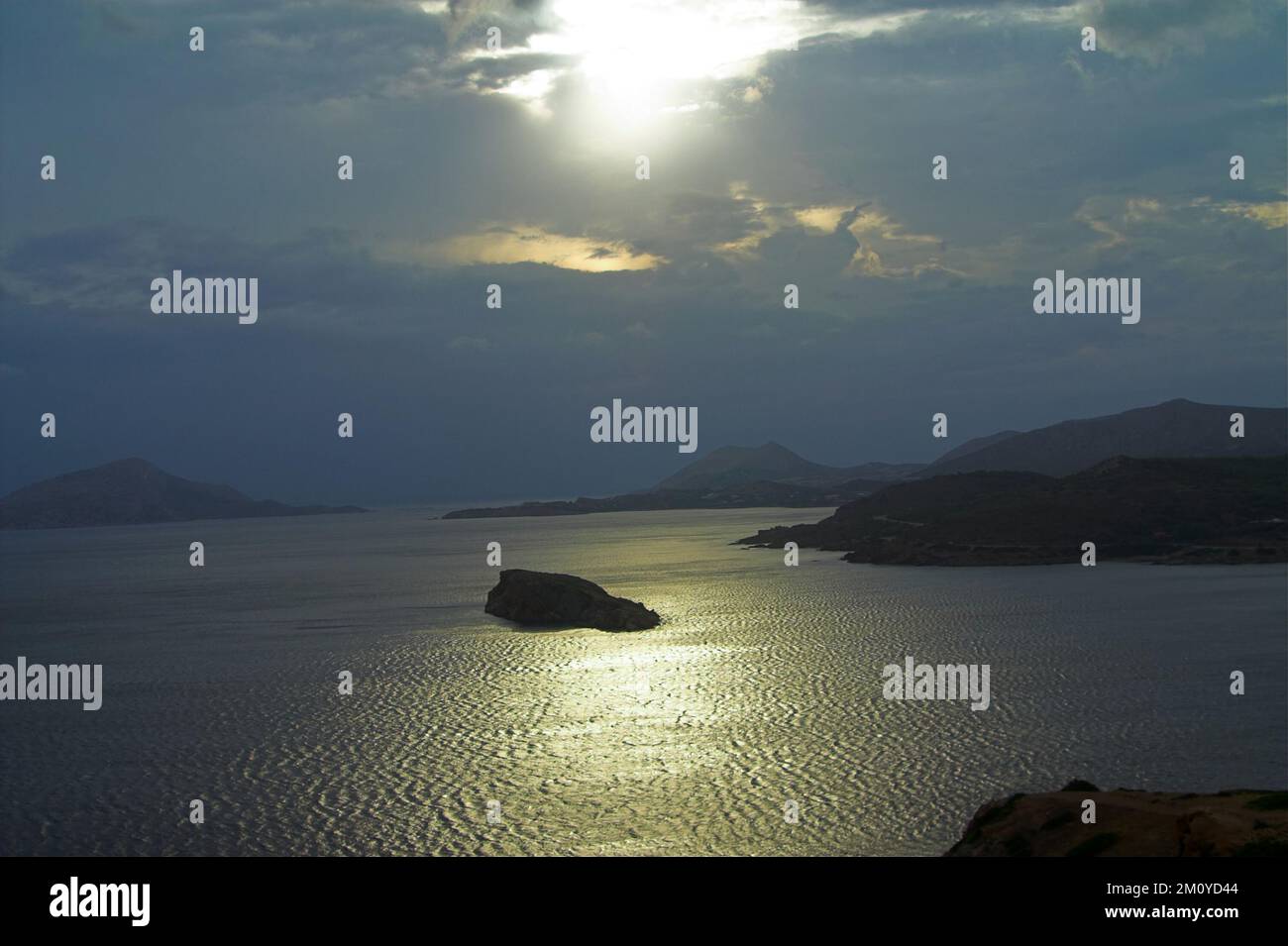 Sunion, Σούνιο, Kap Sounion, Grecja, Griechenland, Griechenland; Sonnenuntergang über den Inseln des Ägäischen Meeres; Sonnenuntergang über den Inseln der Ägäis Stockfoto