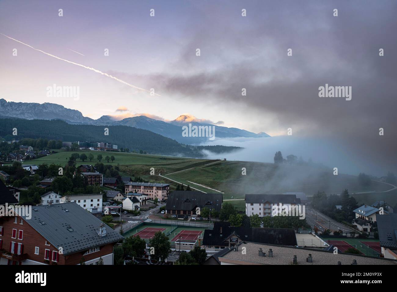 Panorama Villard de lans, Vercors - Frankreich Stockfoto