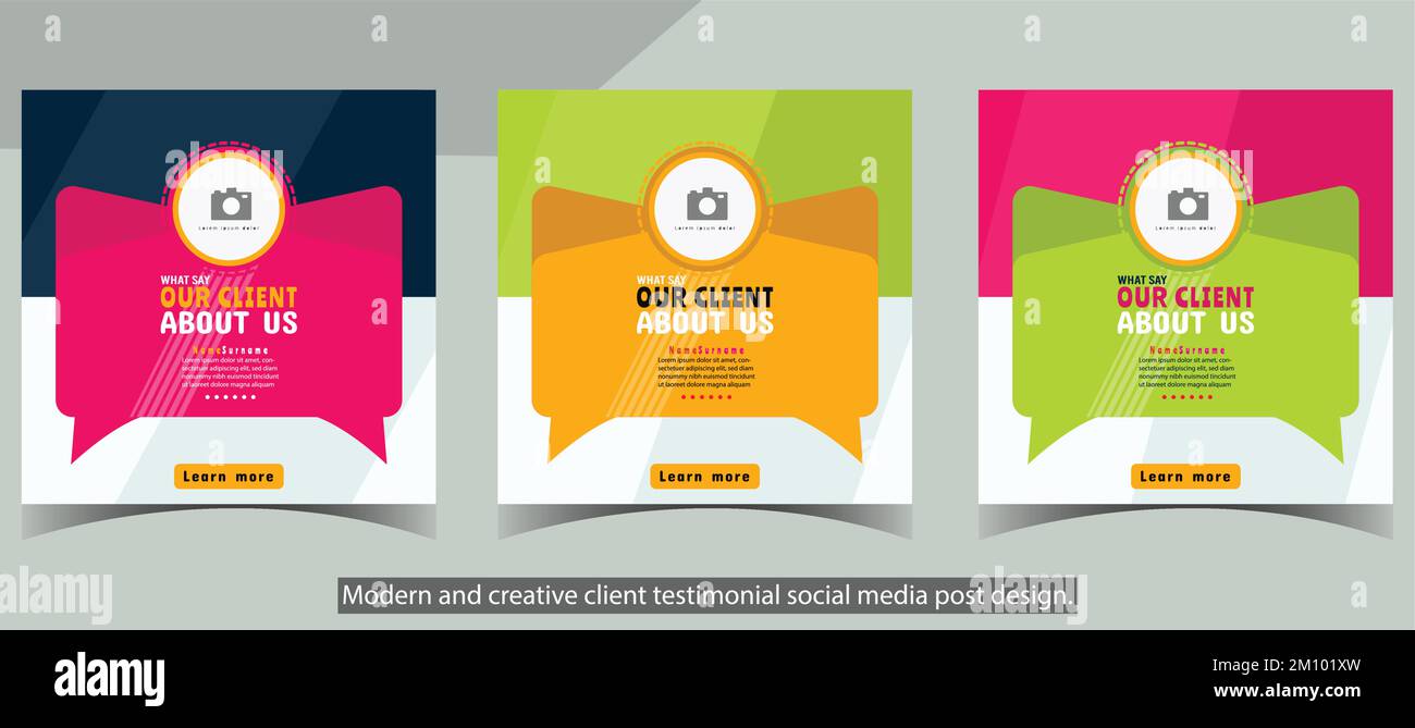 Kundenreferenzen oder Kundenfeedback in sozialen Medien – Webbannervorlage Stock Vektor