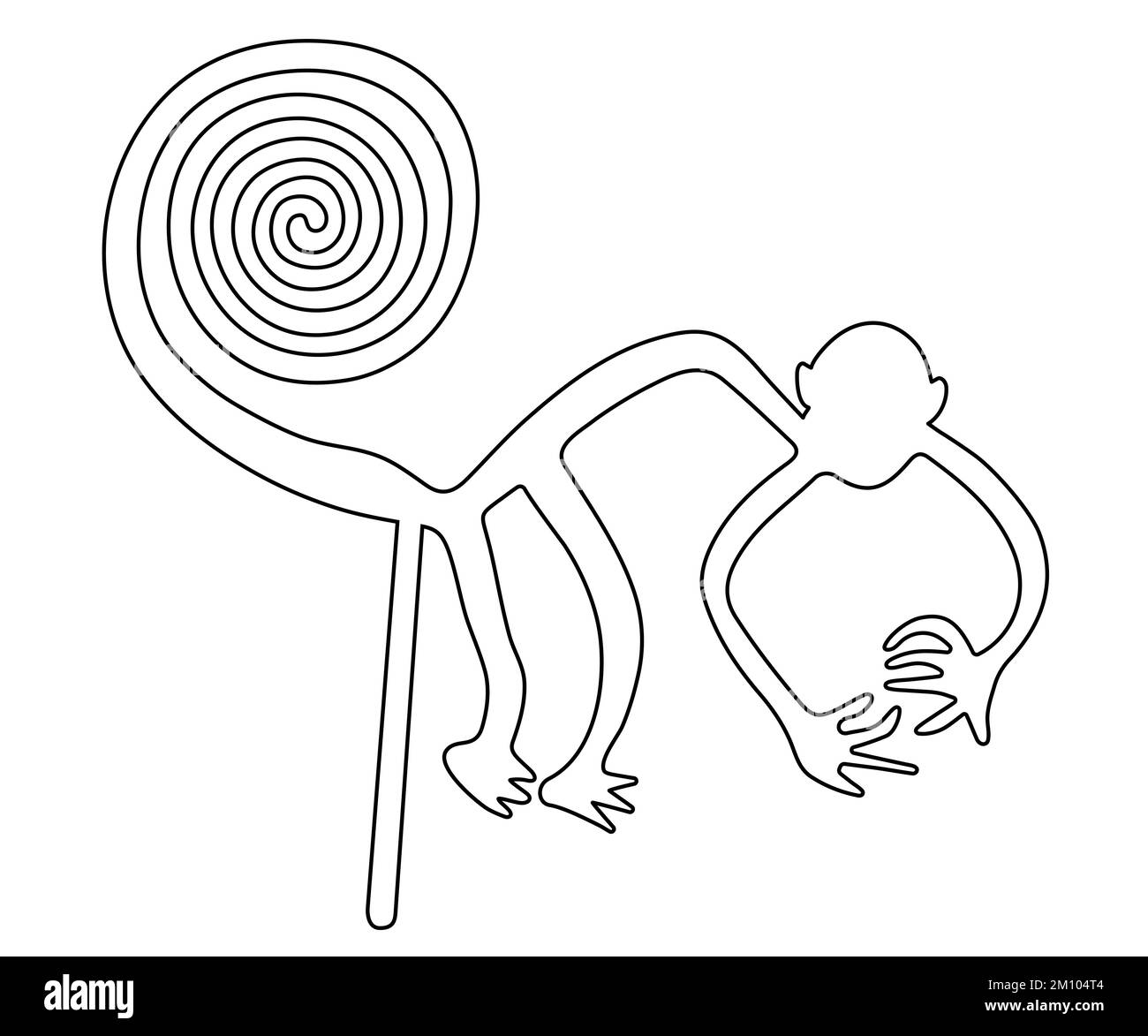 Geoglyphe des Affen, Nazca-Linien, Nazca-Wüste, Peru Stockfoto