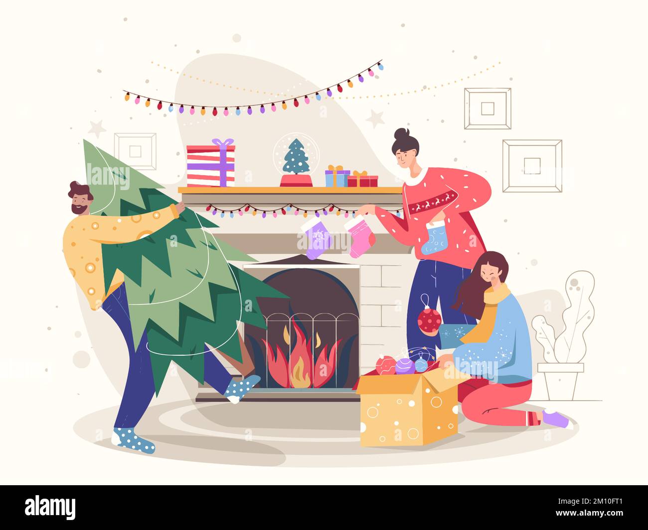 Lustige Weihnachtskarte Mit Eisbär-Party – Humorvolles Design, "Merry Christmas", Made In UK