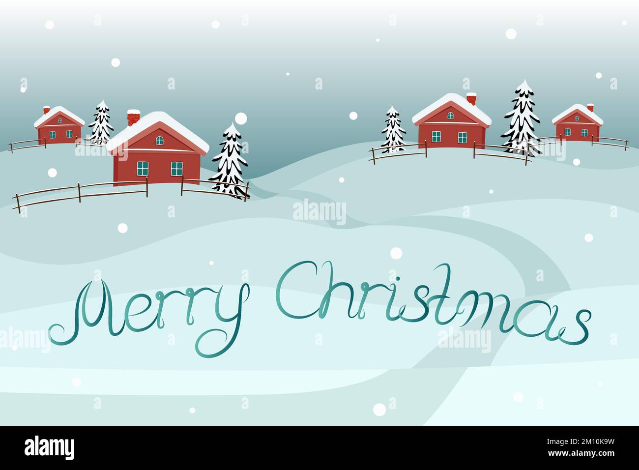 Weihnachtskarte. Cartoon-Style. Vektordarstellung. Stock Vektor